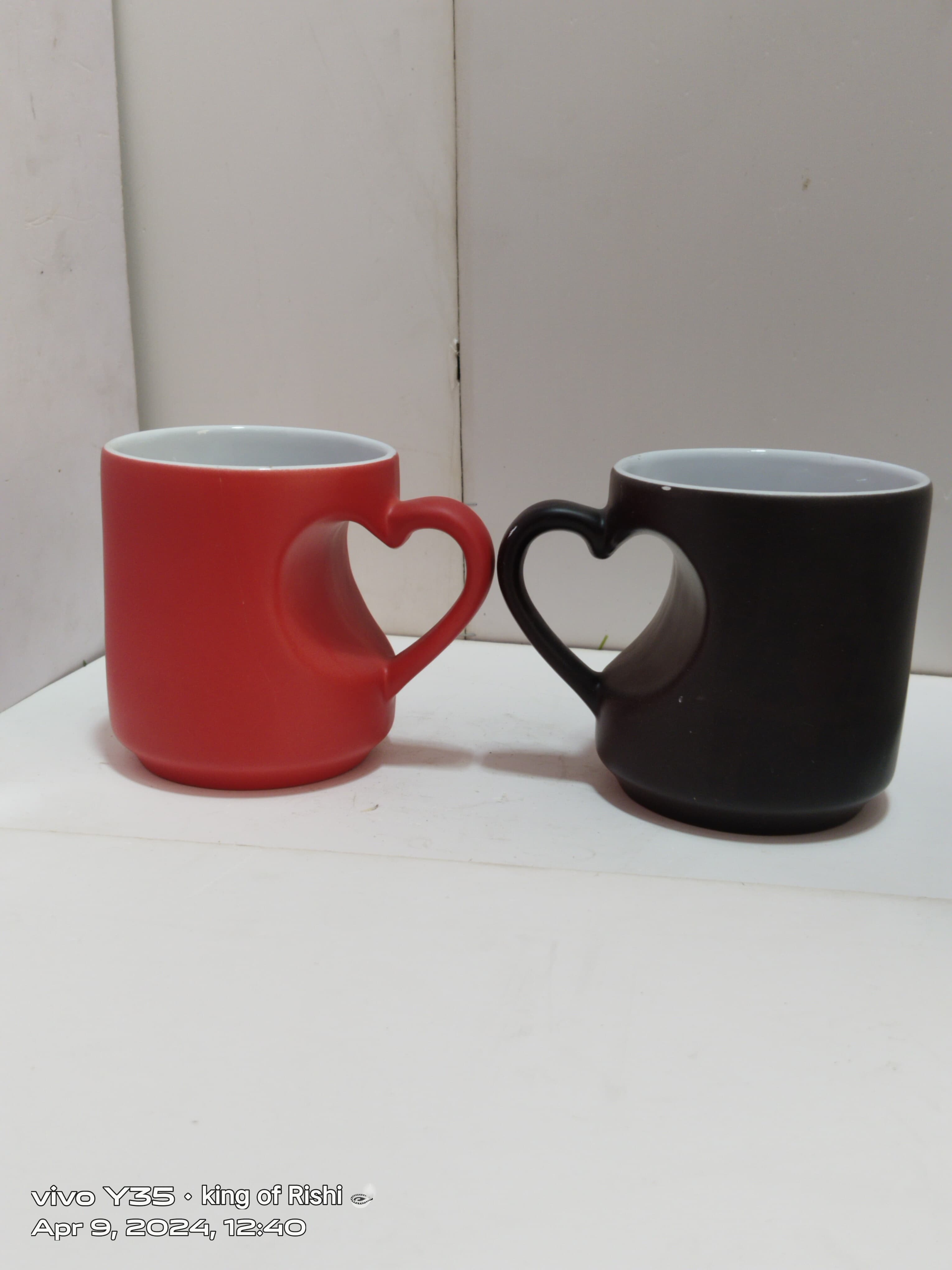 inside cut heart handle magic mug 